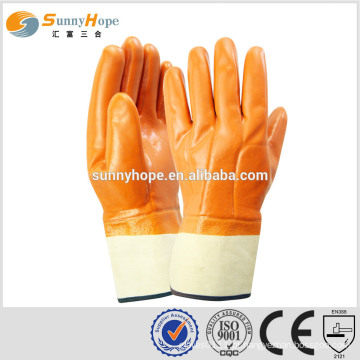 Sunnyhope Luvas fluorescentes de segurança resistentes ao óleo pvc